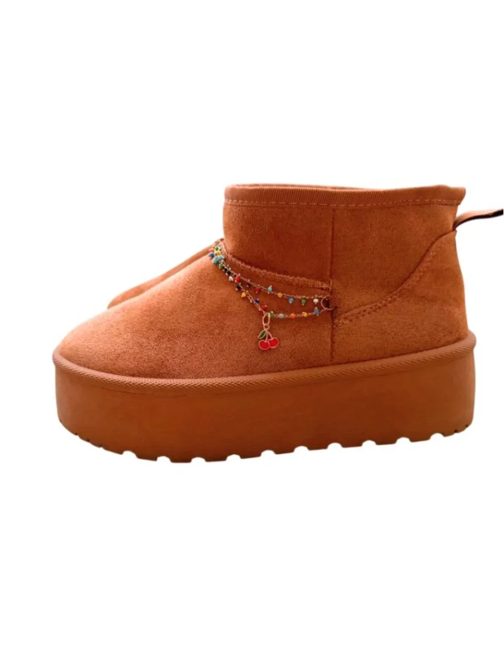 Mudd Brown Platform Mini Boots Faux Shearling Shoes Size US 5.5 / EU 35.5